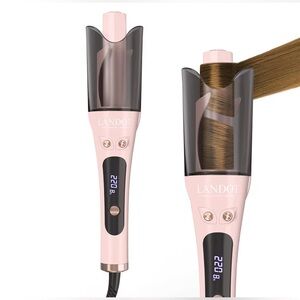 Landot Pink Automatic Rotating Curling Iron